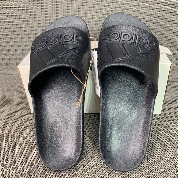 Adidas Adilette Aqua Slides Black Unisex US Men 9 US Women 10 Slip-On Footwear - Picture 2 of 6